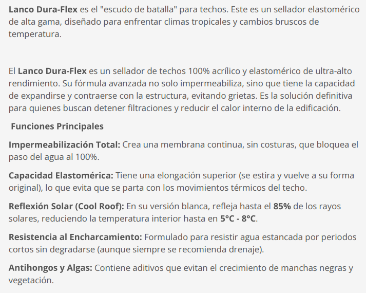 SELLADOR TECHOS DURAFLEX BLANCO 1GL