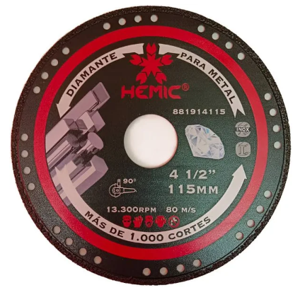DISCO DIAMANTADO CORTE METAL 4.1/2 HEMIC