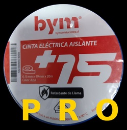 CINTA AISLADORA RETENCION LLAMA 18PRO 19MMX20MT BYM NEGRO