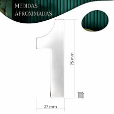 NUMERO 1 DE ACERO INOXIDABLE 75MM