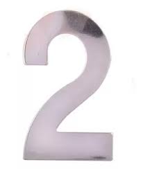 NUMERO 2 DE ACERO INOXIDABLE 75MM