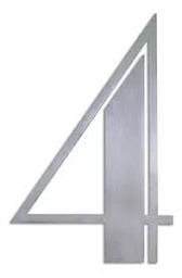 NUMERO 4 DE ACERO INOXIDABLE 75MM
