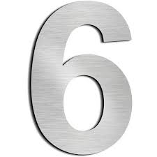 NUMERO 6 DE ACERO INOXIDABLE 75MM