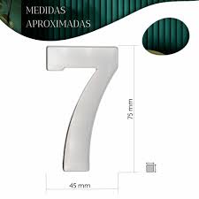 NUMERO 7 DE ACERO INOXIDABLE 75MM