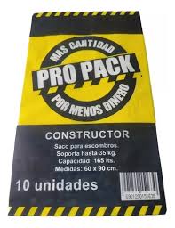 SACO ESCOMBRO AMARILLO PROPACK 60X90 10UN